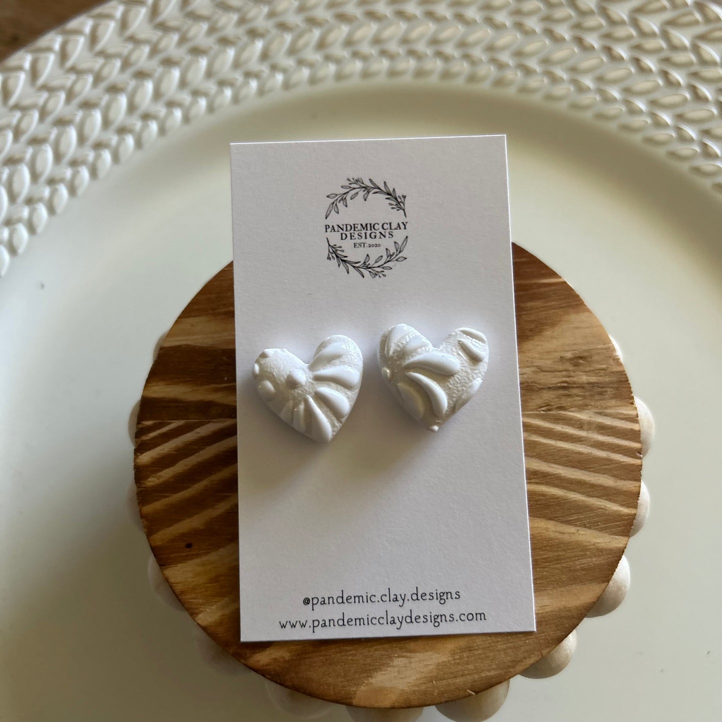 White Talavera Bubble Stud