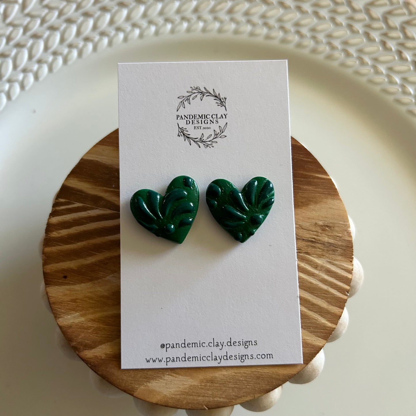 Green Talavera Bubble Stud