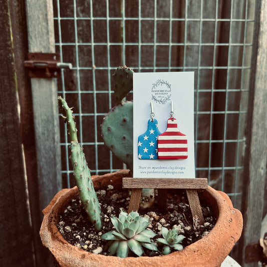 Patriotic Cow Tags