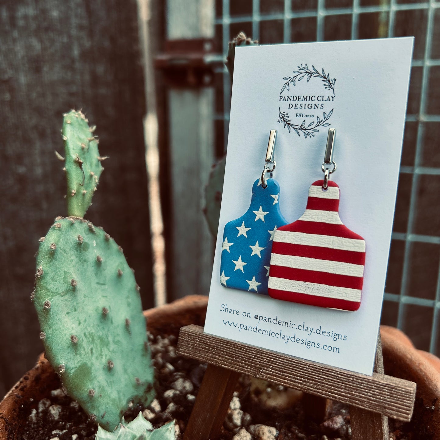 Patriotic Cow Tags
