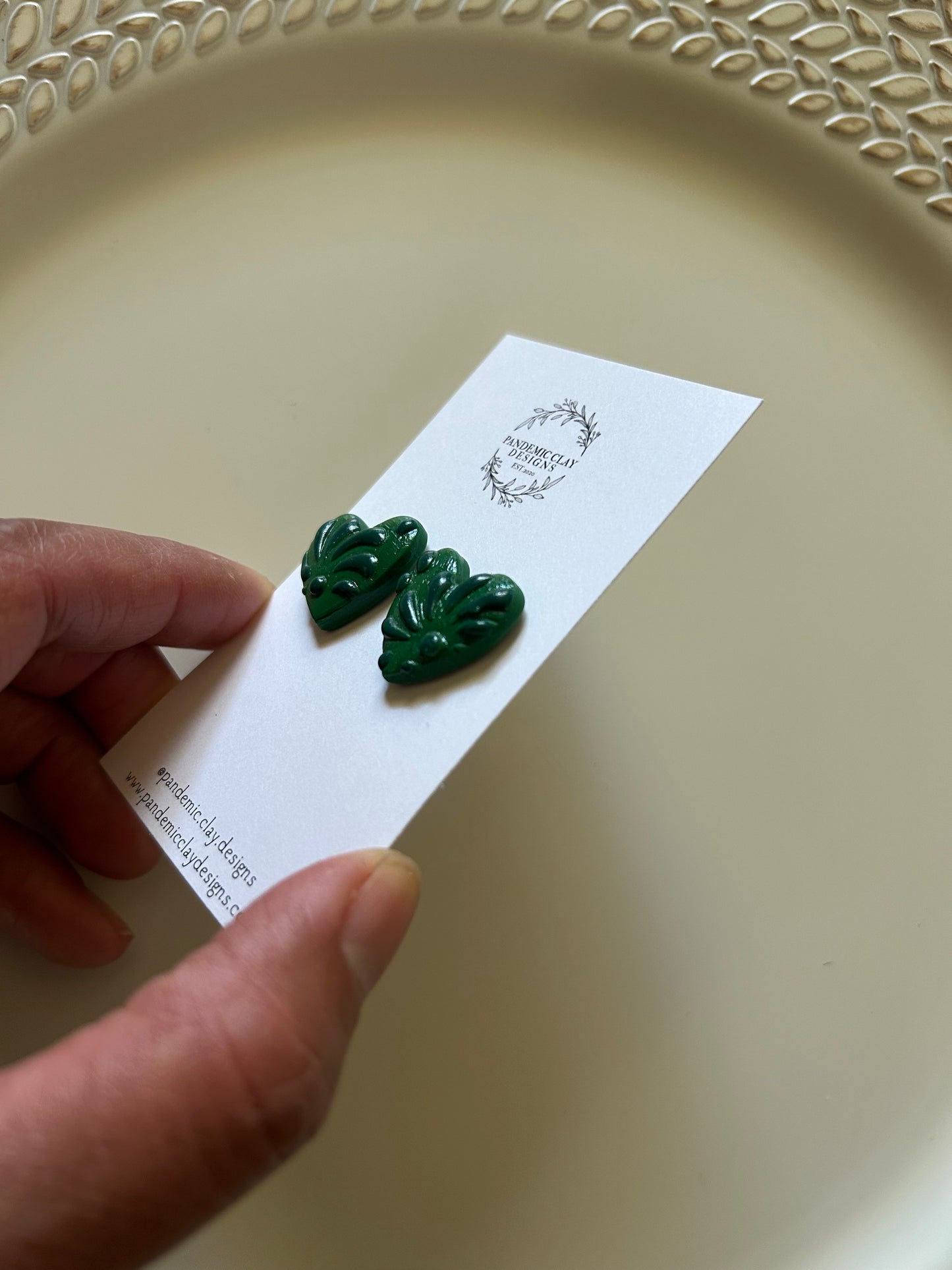 Green Talavera Bubble Stud