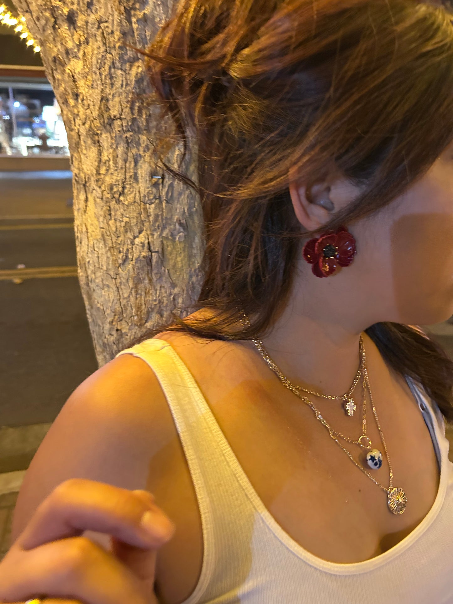 Red Poppy Jumbo Studs