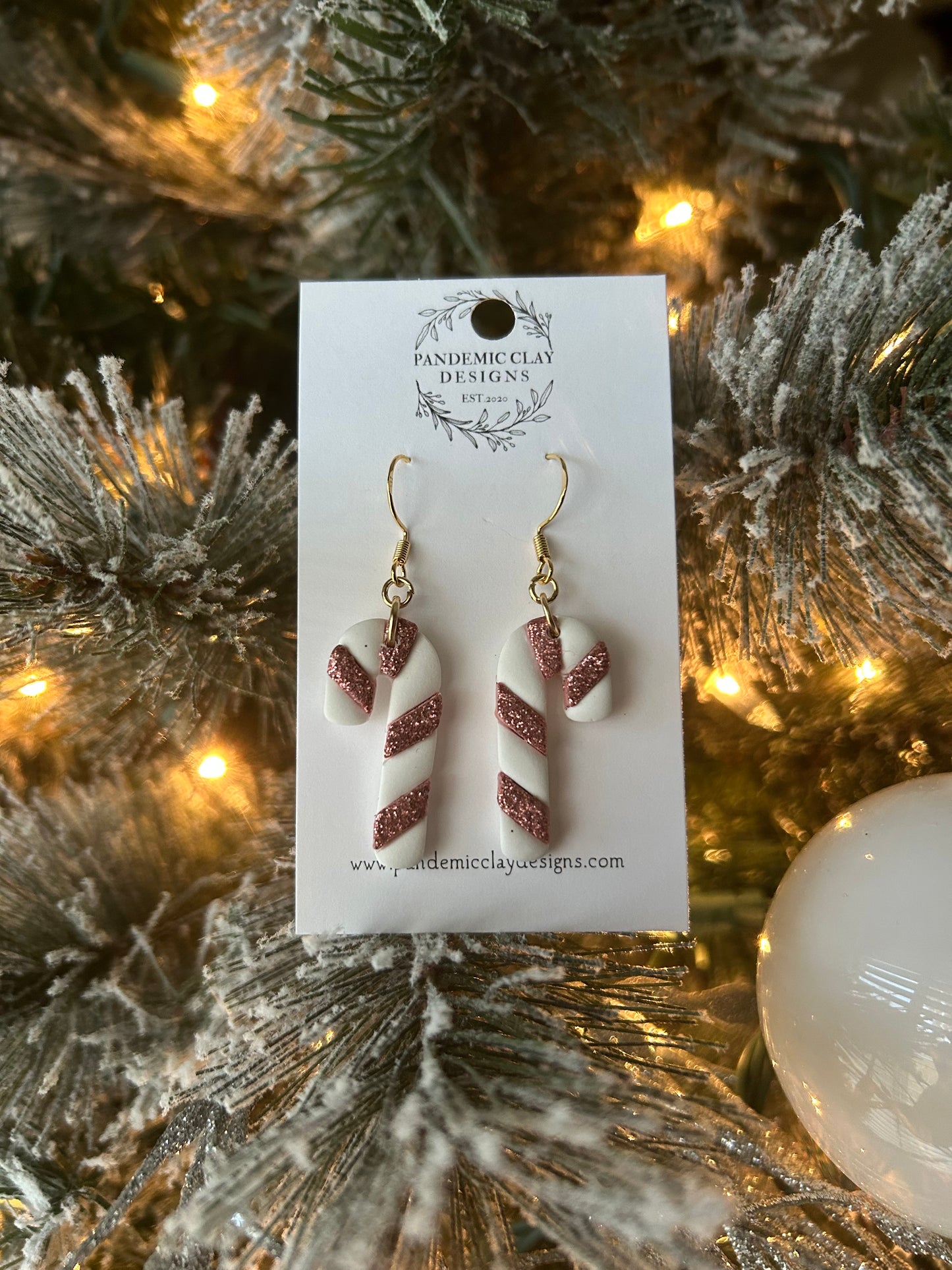 Pink Glitter Candy Canes