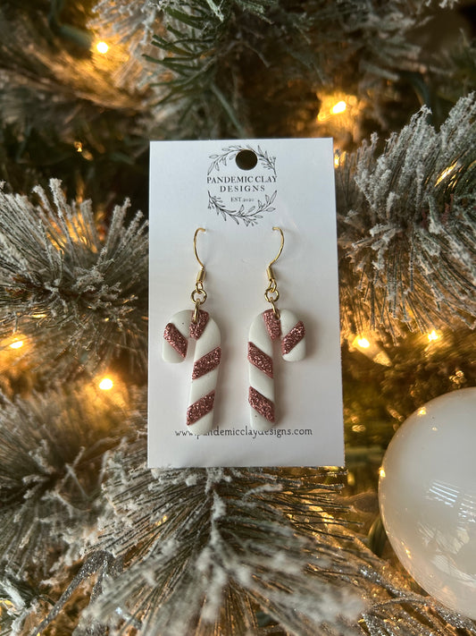 Pink Glitter Candy Canes