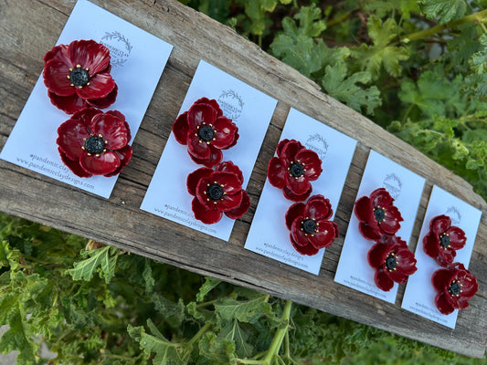 Red Poppy Jumbo Studs